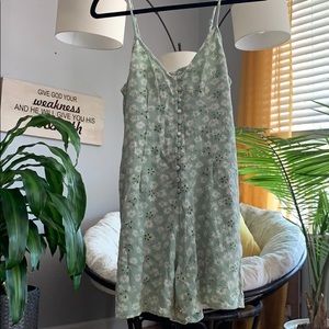 Mint green floral romper